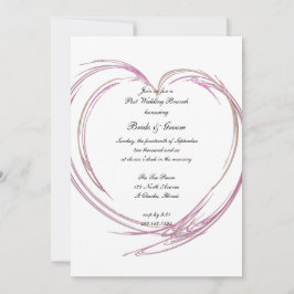 Invitación Desayuno Brunch Nupcial Corazón Abstracto Rosa