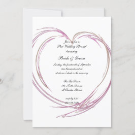 Invitación Desayuno Brunch Nupcial Corazón Abstracto Rosa