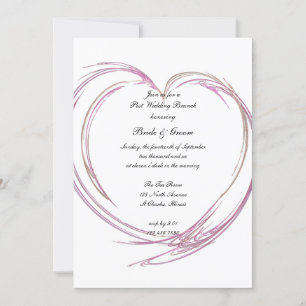Invitación Desayuno Brunch Nupcial Corazón Abstracto Rosa