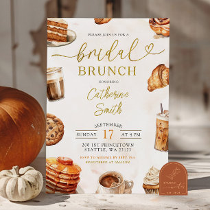 Invitación Desayuno Brunch Nupcial de Café y Panqueques