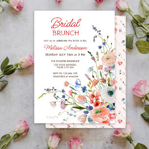 Invitación Desayuno Brunch Nupcial Floral Elegante