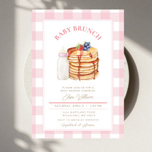 Invitación Desayuno Brunch para Baby Shower de Panqueques de 