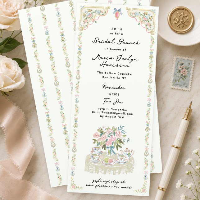 Invitación Desayuno Brunch Pastel de Noche Rococó de Té Nupci (Subido por el creador)