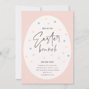 Invitación Desayuno Brunch Pastel de Pascua con lunares y bús