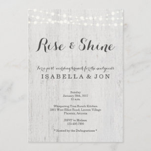 Invitación Desayuno Brunch Rústico de Bodas la Mañana Después