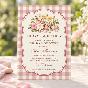 Invitación Desayuno Brunch y Burbujas de Shower Floral de Cua