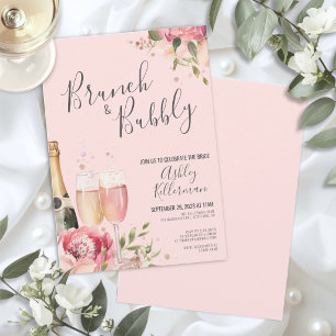 Invitación Desayuno Brunch y Burbujas Floral Despedida de Sol