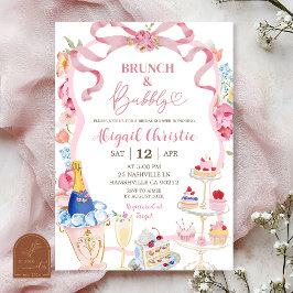 Invitación Desayuno Brunch y Burbujas Floral Victoriano Color