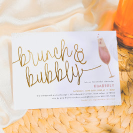 Invitación Desayuno Brunch y Burbujeante Acuarela Champán Des