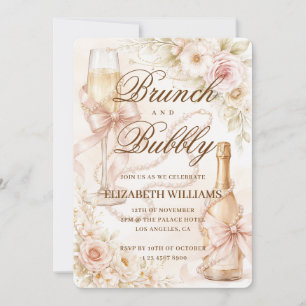 Invitación Desayuno Brunch y Burbujeante Elegante y Antiguo S
