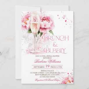 Invitación Desayuno Brunch y Burbujeante Floral Despedida de 