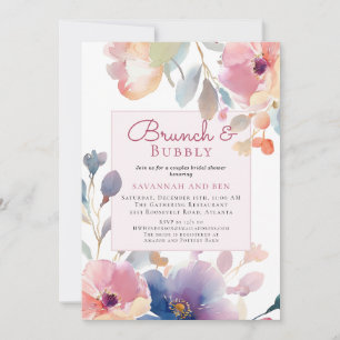 Invitación Desayuno Brunch y Burbujeante para Parejas Floral 