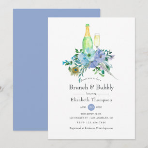 Invitación Desayuno Brunch y Espumoso Boho de Menta y Azul pa