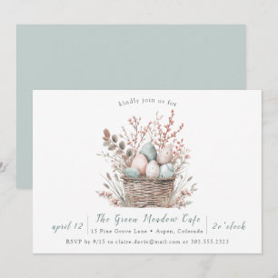 Invitación Desayuno Canasta de Pascua Pastel Bloom