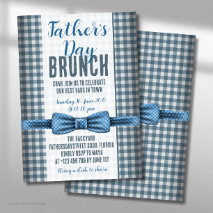 Invitación Desayuno con corbata de lazo azul del Día del Padr