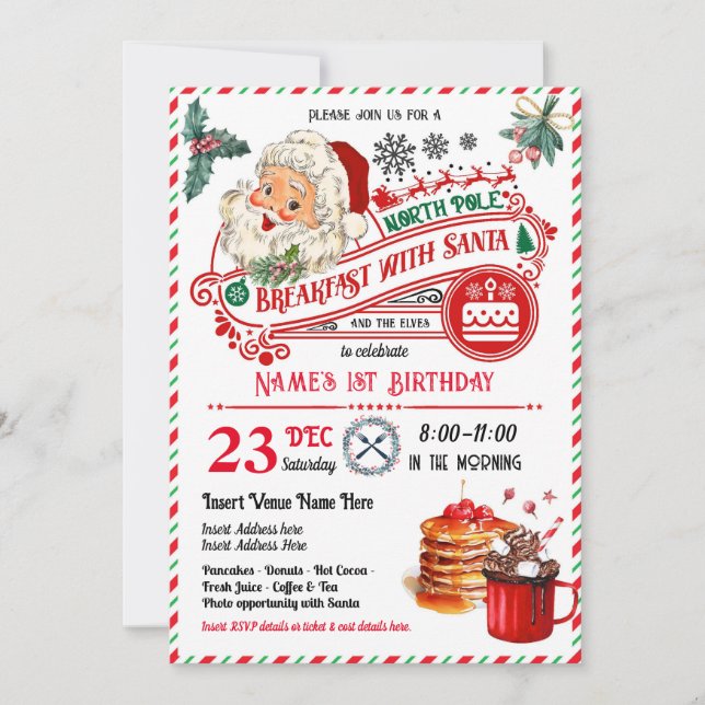 Invitación Desayuno con fiesta de cumpleaños infantil para Na (Anverso)