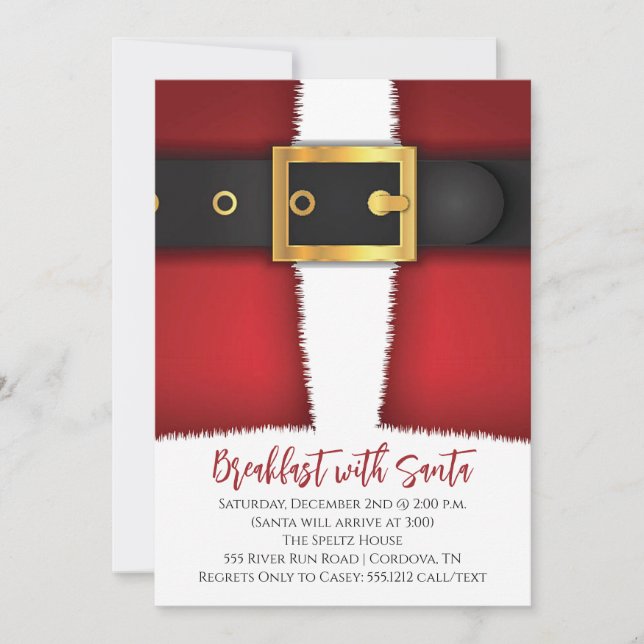 Invitación Desayuno con invitados de Santa Navidades (Anverso)