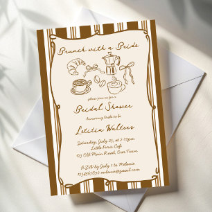 Invitación Desayuno con la novia retro café despedida de solt
