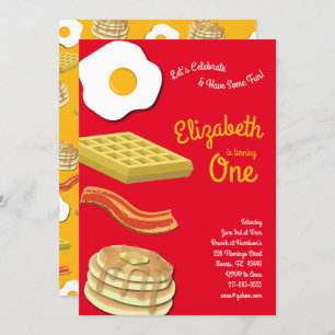 Invitación Desayuno Cute Niños Brunch Primer Fiesta de Cumple