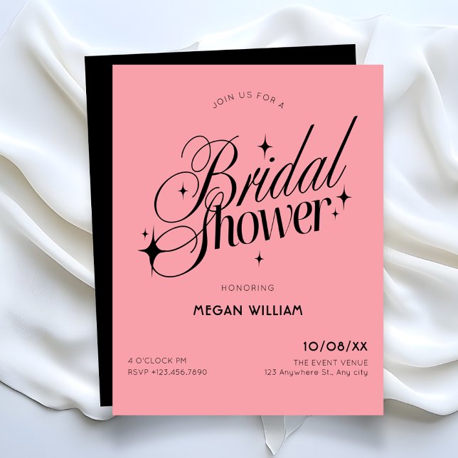 Invitación Desayuno de boda Black Pink (Subido por el creador)