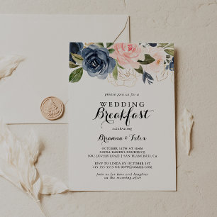 Invitación Desayuno De Boda Floral De Invierno Elegante