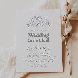 Invitación Desayuno de boda minimalista silvestre gris atenua