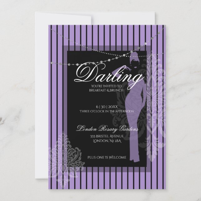 Invitación Desayuno de brindis de boda con la novia  (Anverso)