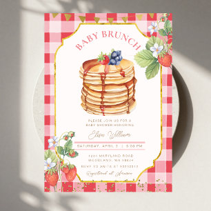 Invitación Desayuno de Brunch para Baby Shower de Panqueques 