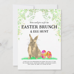 Invitación Desayuno de búsqueda de huevos de Pascua Conejo li