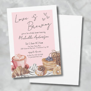 Invitación Desayuno de Café Love Is Brewing Bridal Shower