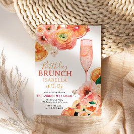 Invitación Desayuno de cumpleaños 30 Citrus Fruit Pink Champa