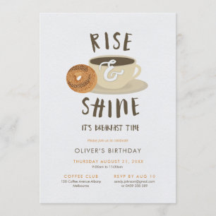 Invitación Desayuno de cumpleaños: Levántate y brilla