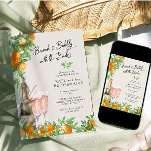 Invitación Desayuno de Damas de Honor con Flor de Naranja y B
