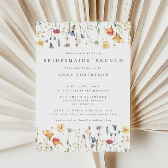 Invitación Desayuno de Damas de Honor con Flores Silvestres B (Subido por el creador)