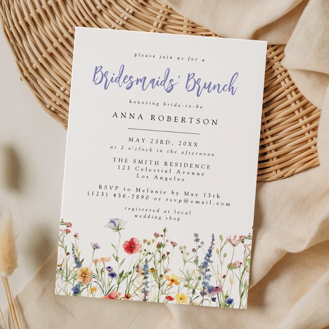 Invitación Desayuno de Damas de Honor con Flores Silvestres C (Subido por el creador)