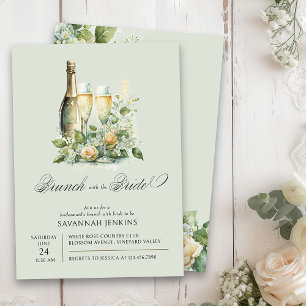 Invitación Desayuno de Damas de Honor con la Novia Champán Fl