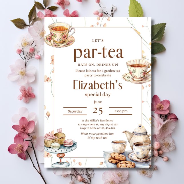 Invitación Desayuno de Despedida de Soltera al Estilo Tea Par (Subido por el creador)