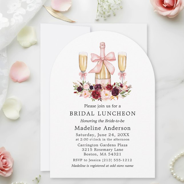 Invitación Desayuno de Despedida de Soltera con Flores de Acu (Customize to add more text to back of card.)