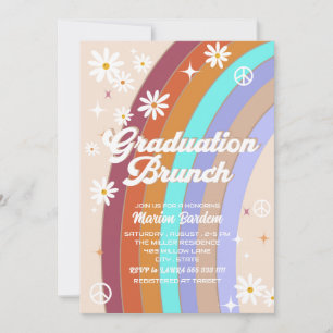 Invitación Desayuno de graduación con estilo retro y acuarela