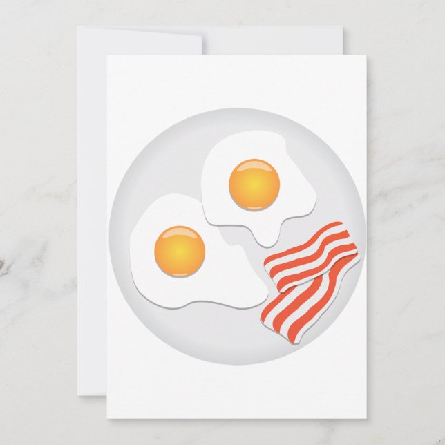 Invitación Desayuno de Huevos Fritos y Tocino (Anverso)