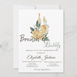 Invitación Desayuno de limones con acuarela y burbujas para d