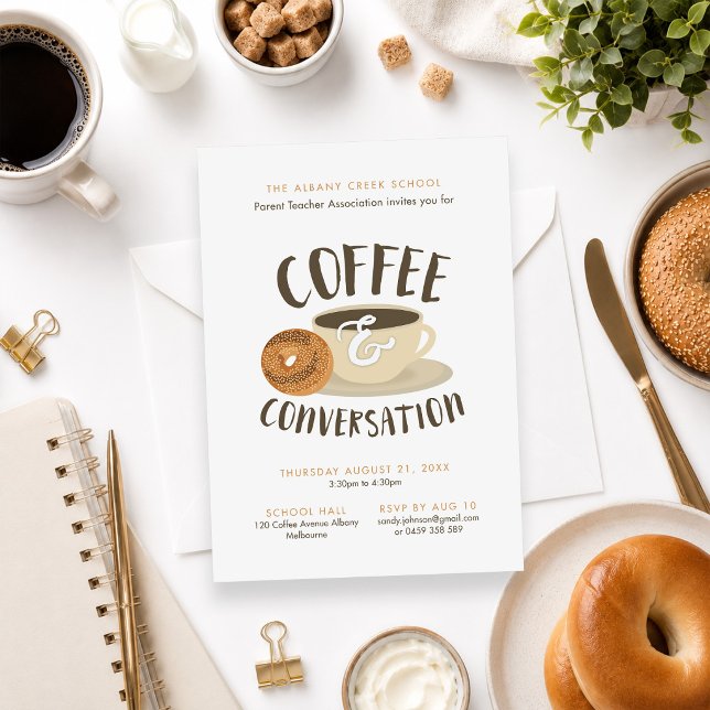 Invitación Desayuno de networking con café y bagels (Subido por el creador)