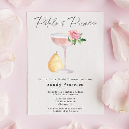 Invitación Desayuno de novia Pétalos y Prosecco