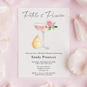 Invitación Desayuno de novia Pétalos y Prosecco