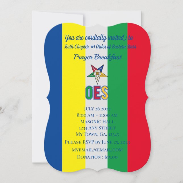 Invitación Desayuno de oración de OES (Anverso)