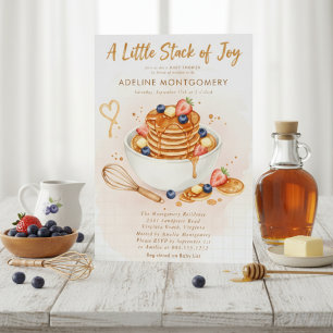 Invitación Desayuno de panqueques dulces para baby shower de 