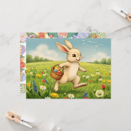 Invitación Desayuno de Pascua y búsqueda de huevos Conejo de 