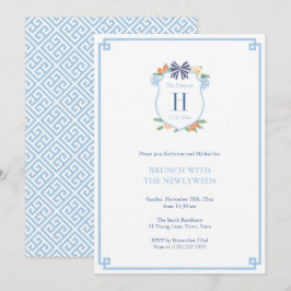 Invitación Desayuno de recién casados con elegante cresta de 