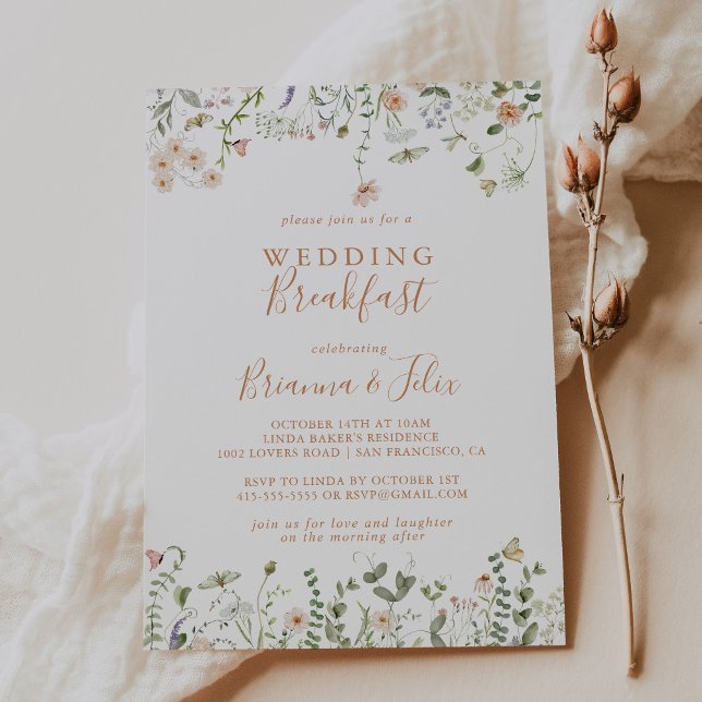 Invitación Desayuno del Boda Fall Garden Wildflower (Subido por el creador)