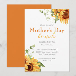 Invitación Desayuno del Día de la Madre con Girasoles en Acua